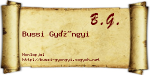 Bussi Gyöngyi névjegykártya
